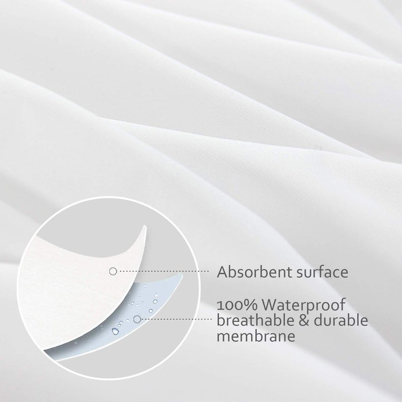 Moonsea Queen Pillow Protectors with Zipper 4 Pack Queen Size 20 x 30 inch Waterproof Pillow Case Protector Down Feather Proof Pillow Covers Encasement Pillow Case White - Image 5